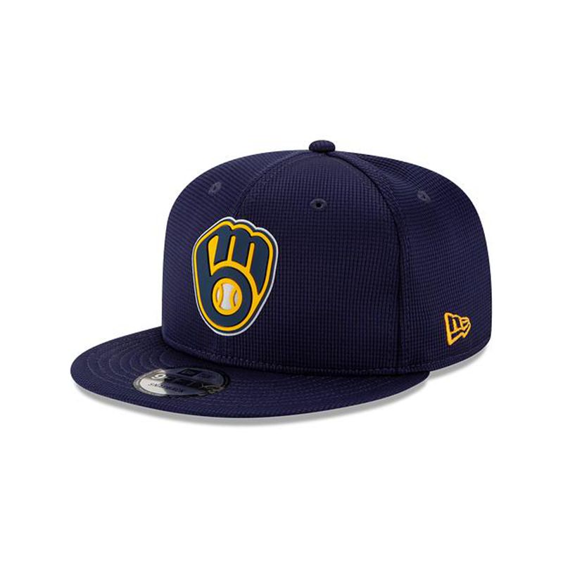 MLB Milwaukee Brewers Clubhouse Collection 9Fifty Snapback (RJV5279) - Blue New Era Caps